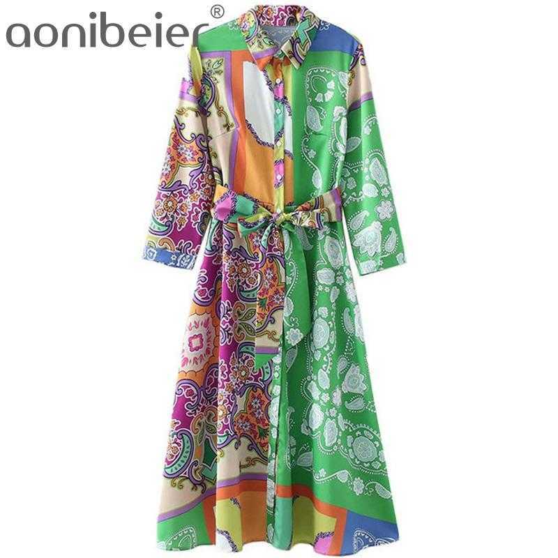 Long Shirt Dress Summer Printed Three Quarter Sleeve Button Front High Waist Casual Women Midi with Sashes Green 210604, 01
Long Shirt Dress Summer Printed Three Quarter Sleeve Button Front High Waist Casual Women Midi with Sashes Green 210604, 01