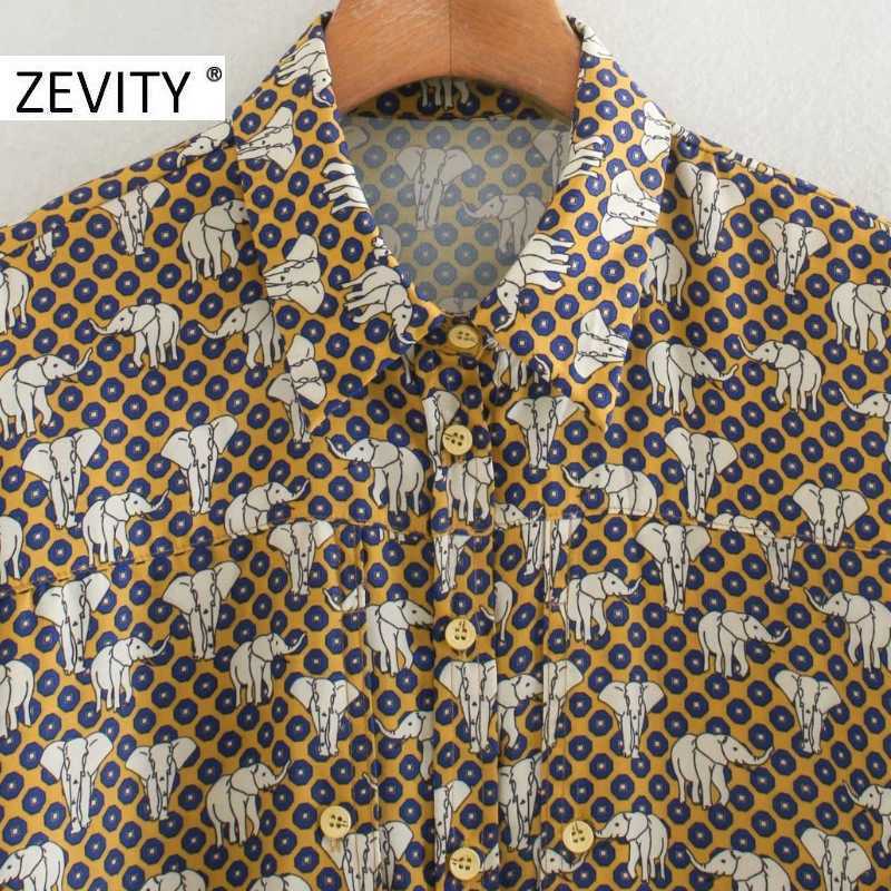Zevity Women Fashion Elegant Print Dots Casual Loose Smock Blouse Office Ladies Long Sleeve Roupas Femininas Shirts Tops LS7256 210603