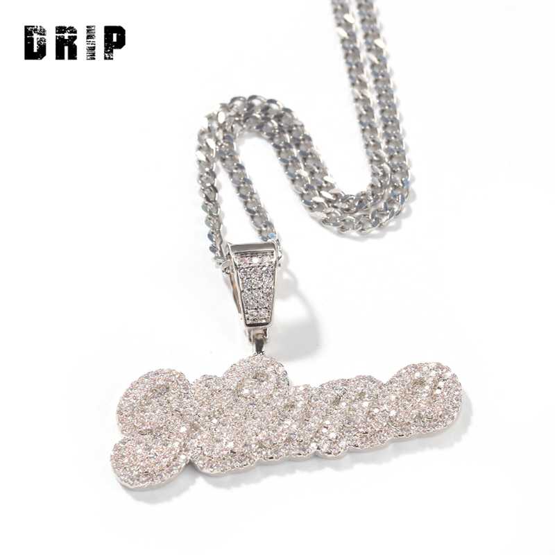 Pendant Necklaces DRIP Fashion Jewelry 2021 Hip Hop 18K Gold Plated Zircon Stainless Steel Custom Name Necklace, Silver
Pendant Necklaces DRIP Fashion Jewelry 2021 Hip Hop 18K Gold Plated Zircon Stainless Steel Custom Name Necklace, Silver
