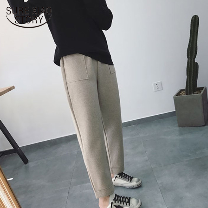 Casual Female Trousers Loose Harem Pants Autumn and Winter Women Korean Style Ankle-length Joker High Waist 6993 50 210506