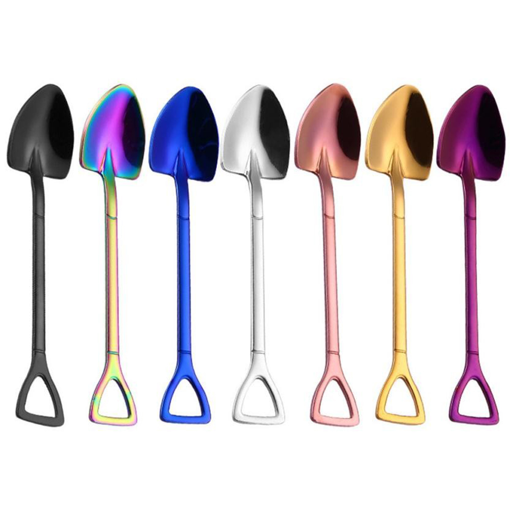 Multicolor Spoon Fork Shovel Shape Ice Cream SpoonFork Coffee Ice Cream Tools Kitchen Accessories7605287