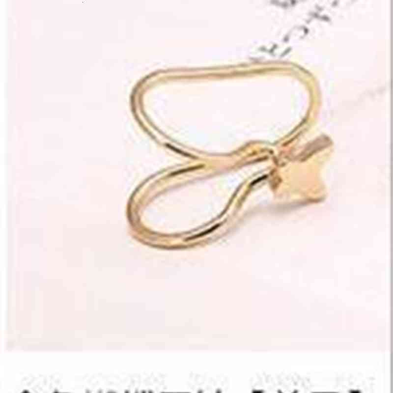 Charms Ear Stud Clip Rings Korean Jewelry Female Lovely Single Diamond Star False Bone Without Holes