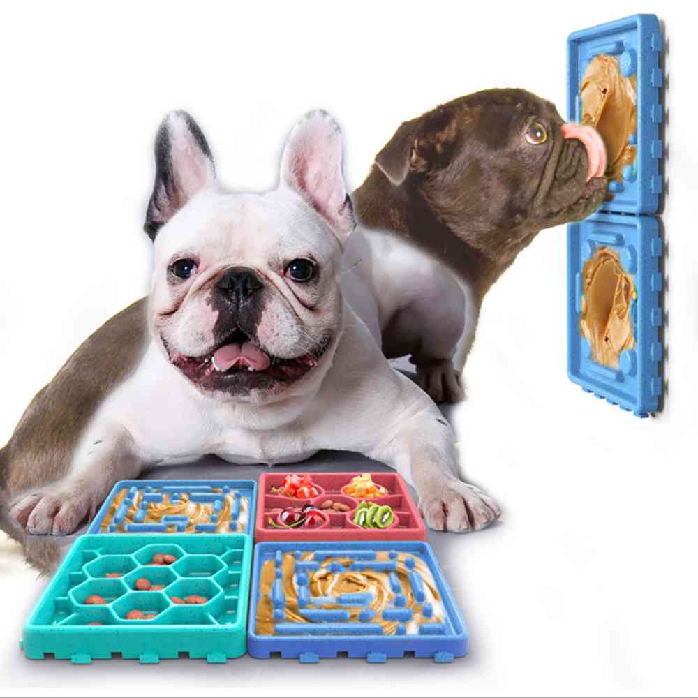 Multicolor Silicone Dog Feeding Lick Mat Slow Down Eating Feeder Plate Fashion Food Bowls For Dogs Prevent Obesity Pet Products