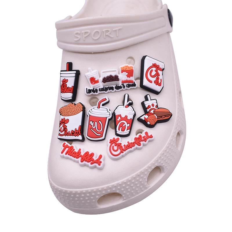 Pvc Chicken Burger Food Croc Charms Shoe Decoration Buckle Accessories Buttons Pins Charm, White;pink
Pvc Chicken Burger Food Croc Charms Shoe Decoration Buckle Accessories Buttons Pins Charm, White;pink