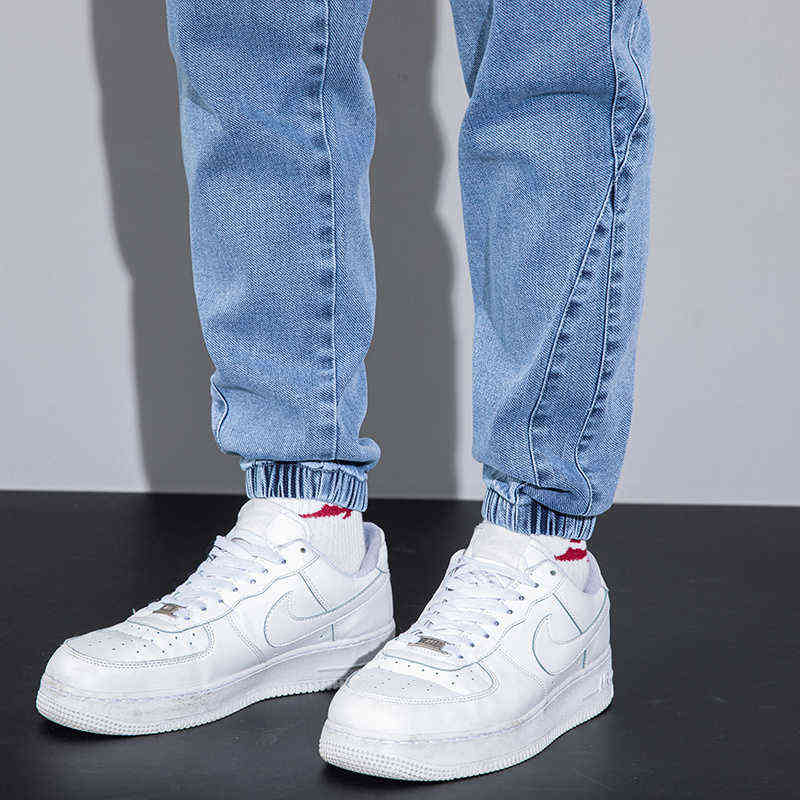 Spring Summer Blue Cargo Jeans Men Streetwear Denim Jogger Pants Baggy Harem Jean Trousers Male Oversize Large size4 5 6 7XL 8XL 211120