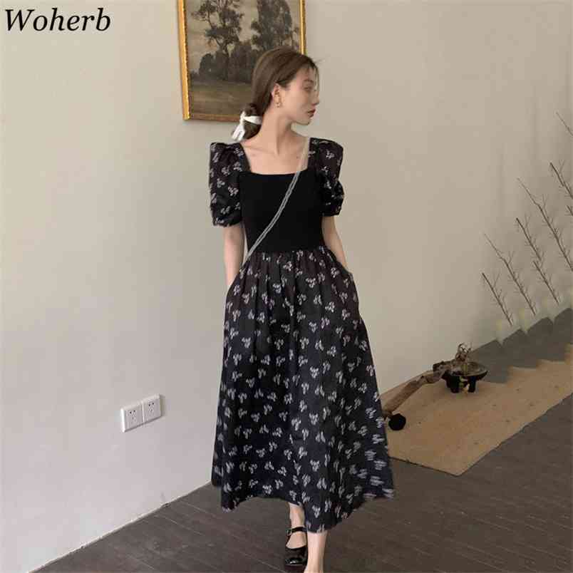 Floral Printed Women Long Dress Summer Short Sleeve Square Collar Dresses Vintage Korean Ladies Vestidos Robe 210519, Black
Floral Printed Women Long Dress Summer Short Sleeve Square Collar Dresses Vintage Korean Ladies Vestidos Robe 210519, Black