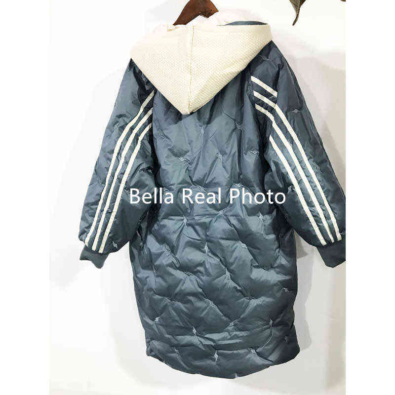 Hooded 90 White Duck Down Coat Women Long Jacket Winter Loose Down Jackets Female Overcoat Fashion Thick Parkas Lady Outwears 211221