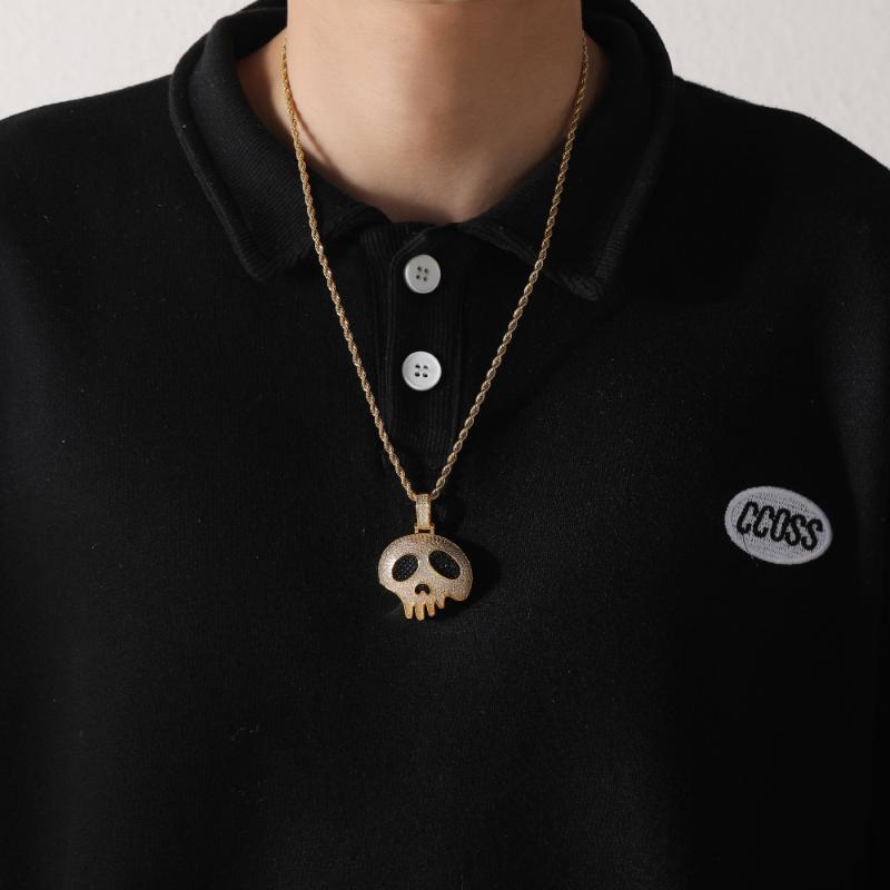 Pendant Necklaces Rapper Hip Hop Fashion Cute Ghost Skull Zircon Necklace Rock Men's Punk Jewelry
Pendant Necklaces Rapper Hip Hop Fashion Cute Ghost Skull Zircon Necklace Rock Men's Punk Jewelry
