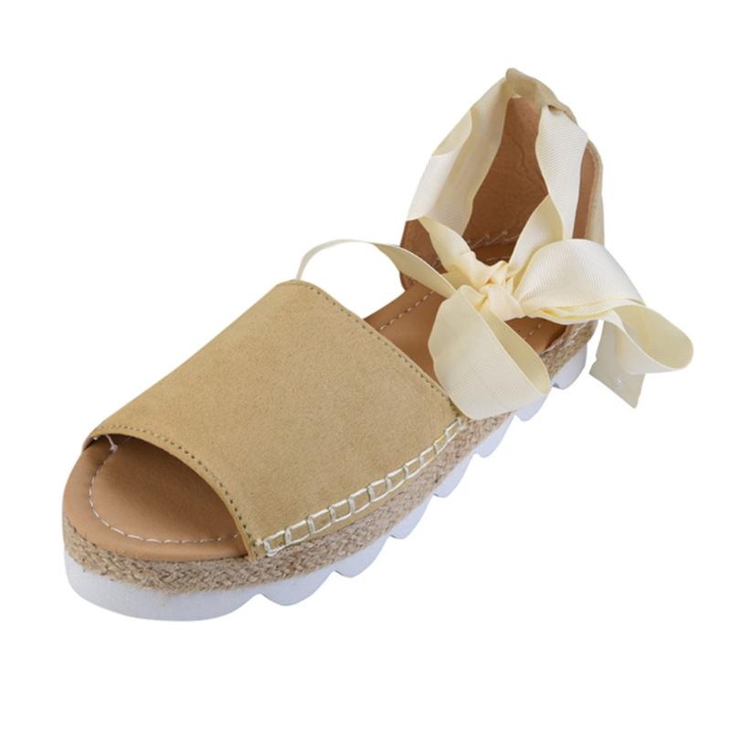 Sandals Thick Bottom Women Grass Woven Fish Mouth Ankle Strap Beach Shoes Summer Outdoor Rope Women's Slippers
