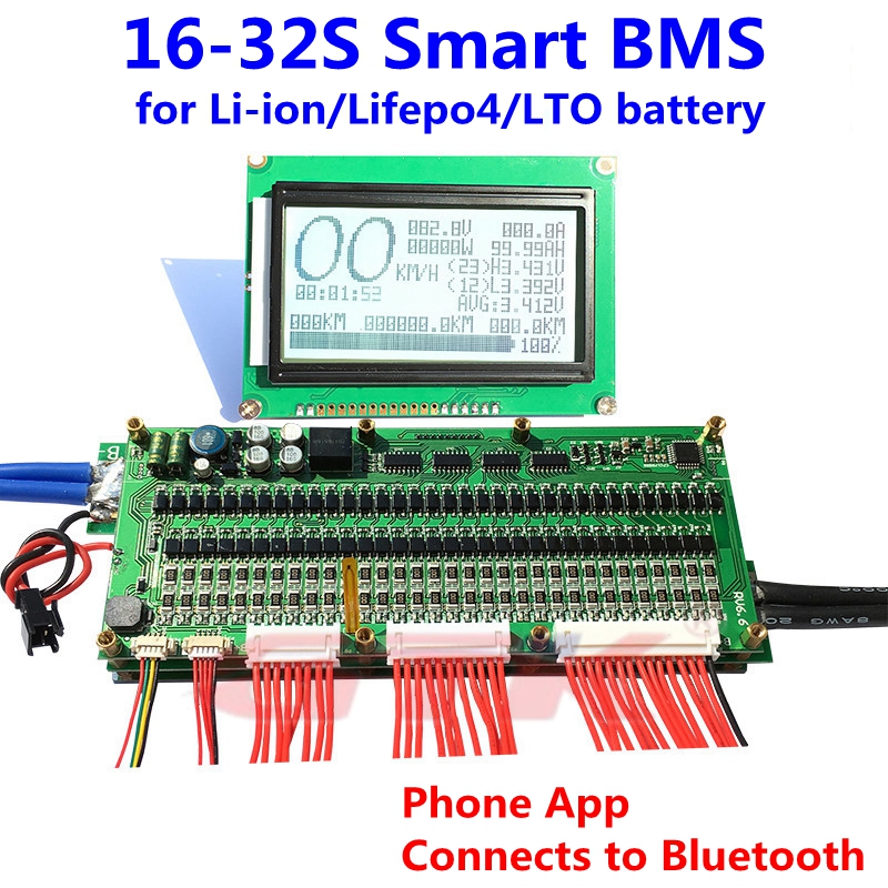 GTK 16-32S 70A 100A 150A 200A 300A Samrt BMS with blutooth function LCD display for 16S-32S Li-ion Lifepo4 LTO battery pack
GTK 16-32S 70A 100A 150A 200A 300A Samrt BMS with blutooth function LCD display for 16S-32S Li-ion Lifepo4 LTO battery pack