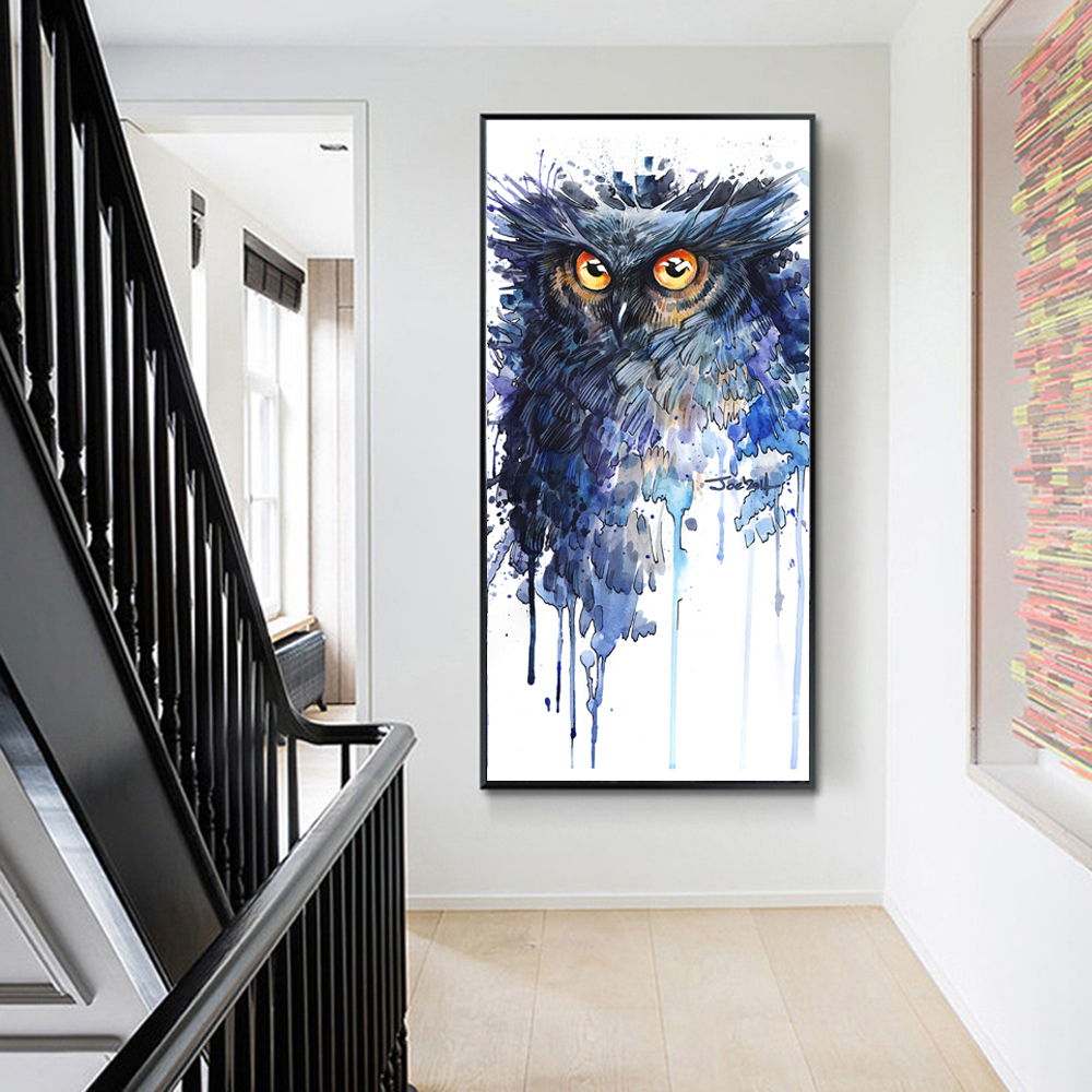 Modern Art Paintings Watercolor Owl Canvas Art Wall Pictures For Living Room Cuadros Decoration Art Printed
