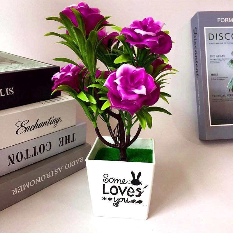 Decorative Flowers & Wreaths Artificial Plastic Rose Fake Potted Plant Home Outdoor Garden Decor, Purple
Decorative Flowers & Wreaths Artificial Plastic Rose Fake Potted Plant Home Outdoor Garden Decor, Purple