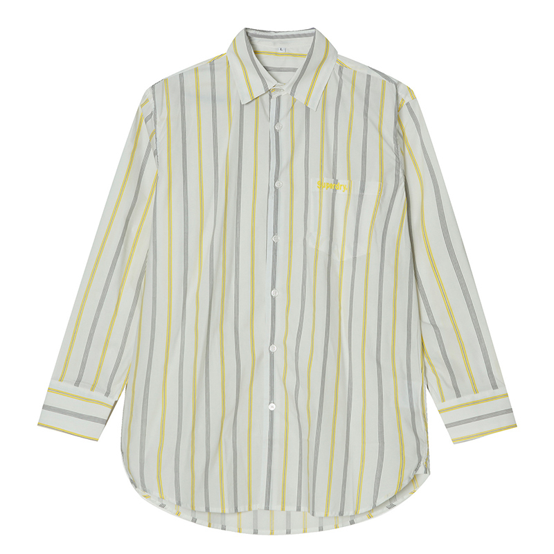 IEFB Men's Clothing Spring Striped Casual Shirt Man's Korean Loose Letter Trend Long Sleeve Shirts Oversize Tops 9Y6788 210524