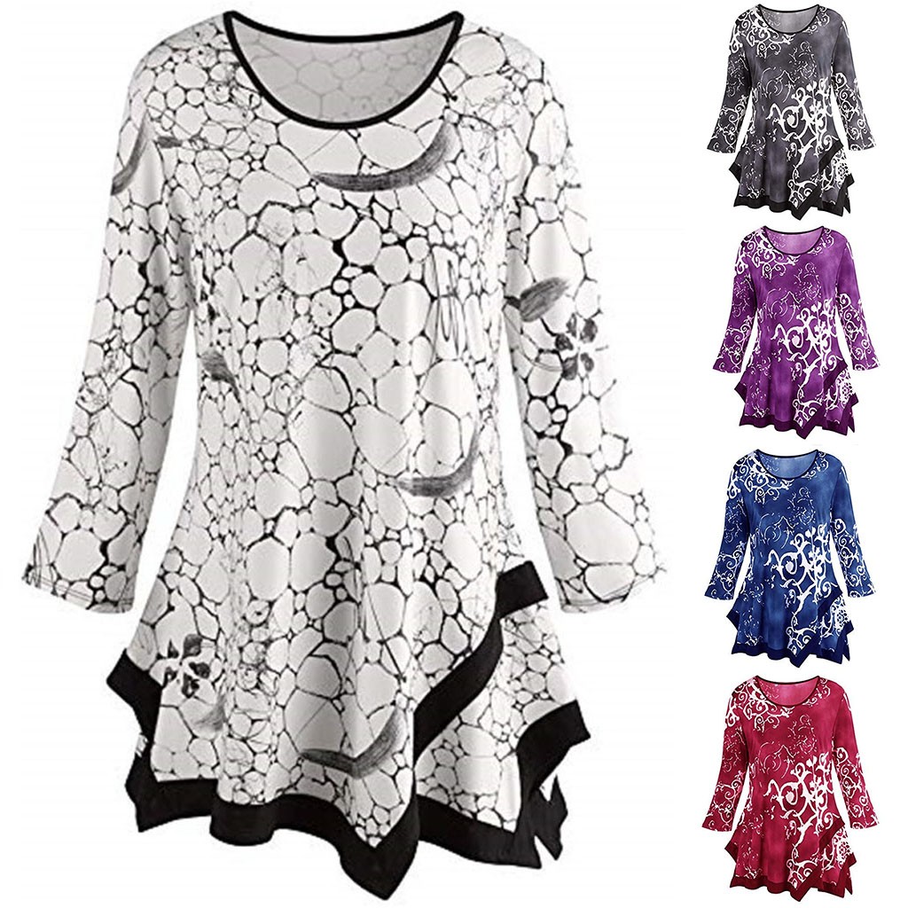 Womens O-Ne Print Long Sleeve Blouse Shirt Pullover Irregular Hem Tops Blusas Mujer De Moda Chemise Femme Blouses For Woman
Womens O-Ne Print Long Sleeve Blouse Shirt Pullover Irregular Hem Tops Blusas Mujer De Moda Chemise Femme Blouses For Woman