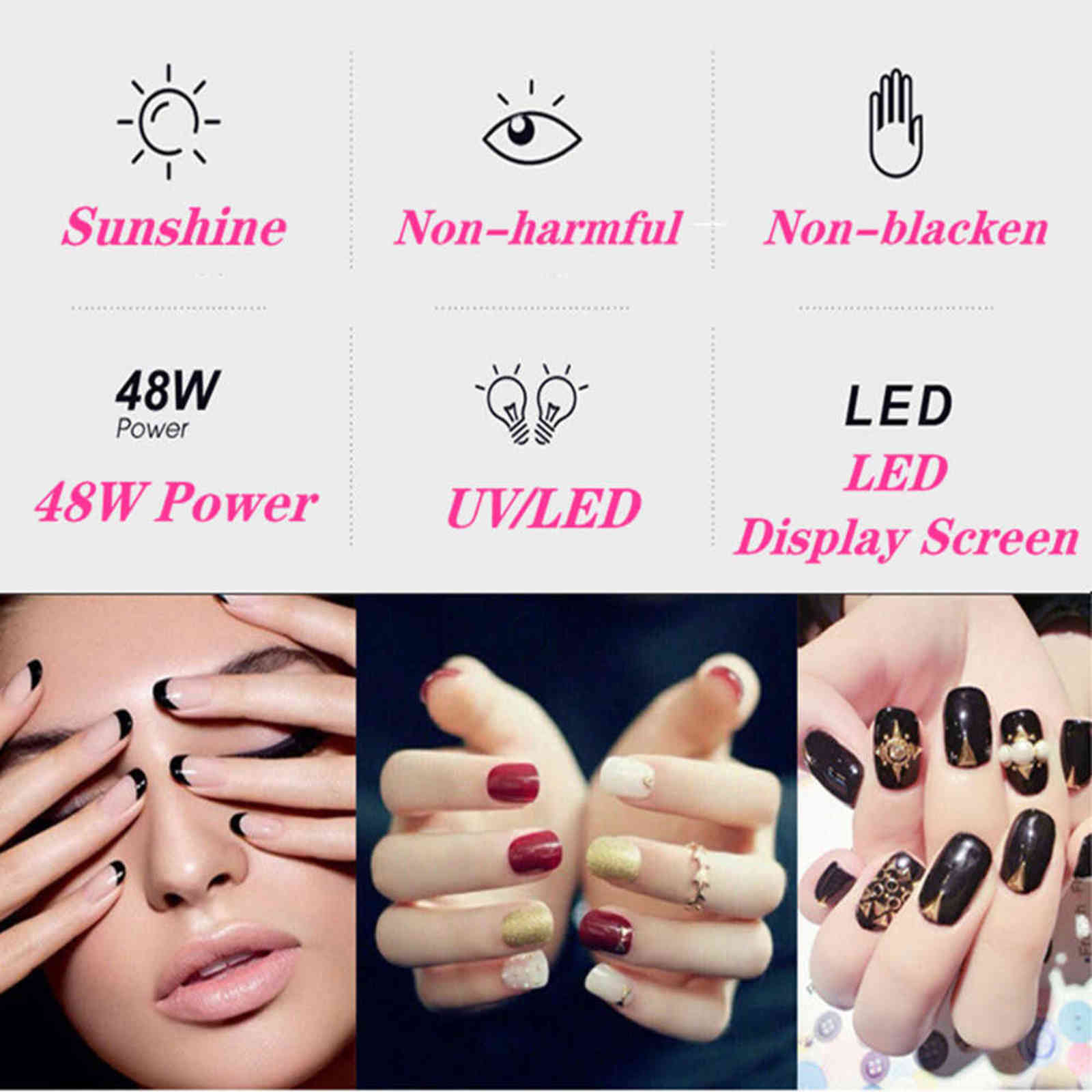 Led UV Lamp Nail Gel Manicure Foot Dryer Two Hands s Drying s Light 211118