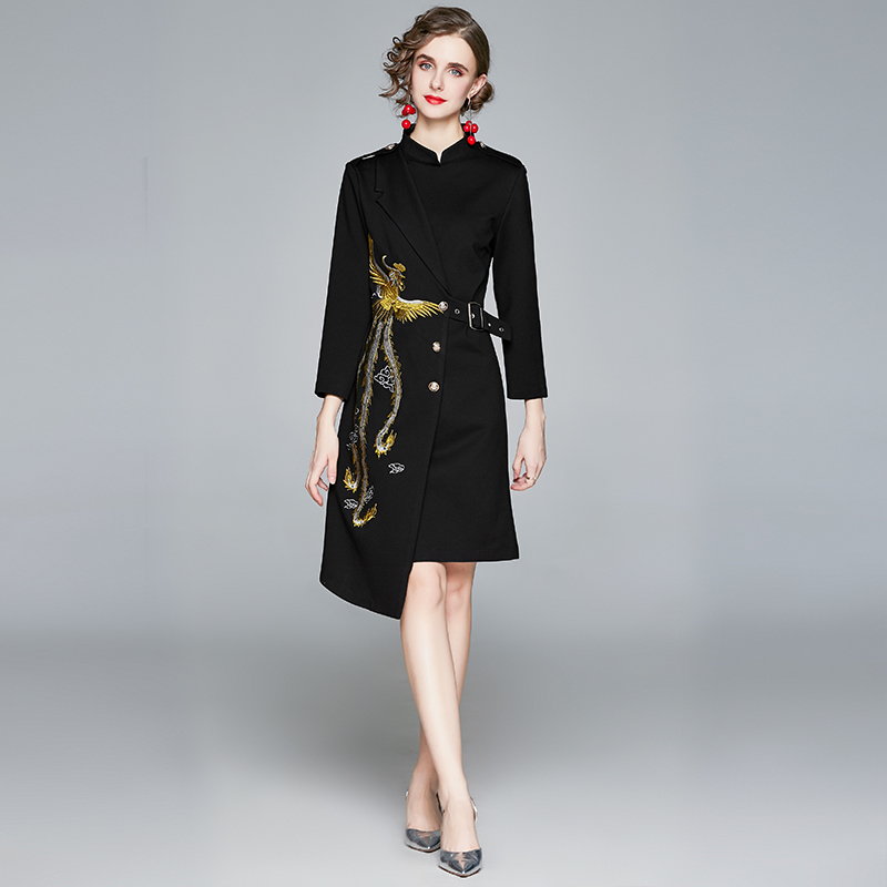 ZAWFL Fashion Designer dress Spring Autumn Women's Dress Stand collar Embroidery Elegant emperament Slim Asymmetrical Dresses 210525, Picture color
ZAWFL Fashion Designer dress Spring Autumn Women's Dress Stand collar Embroidery Elegant emperament Slim Asymmetrical Dresses 210525, Picture color