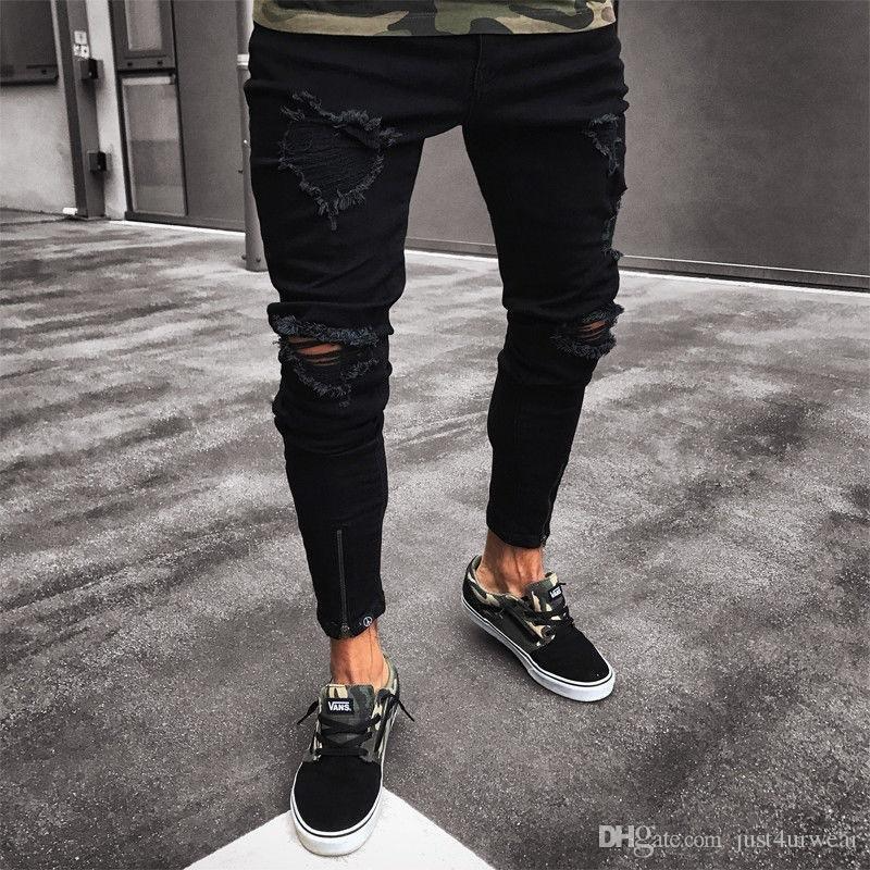 QNPQYX Black Pants for Men Hip Hop Rock Holes Ripped Jeans Biker Slim Fit Zipper Jean Distressed Pants
QNPQYX Black Pants for Men Hip Hop Rock Holes Ripped Jeans Biker Slim Fit Zipper Jean Distressed Pants