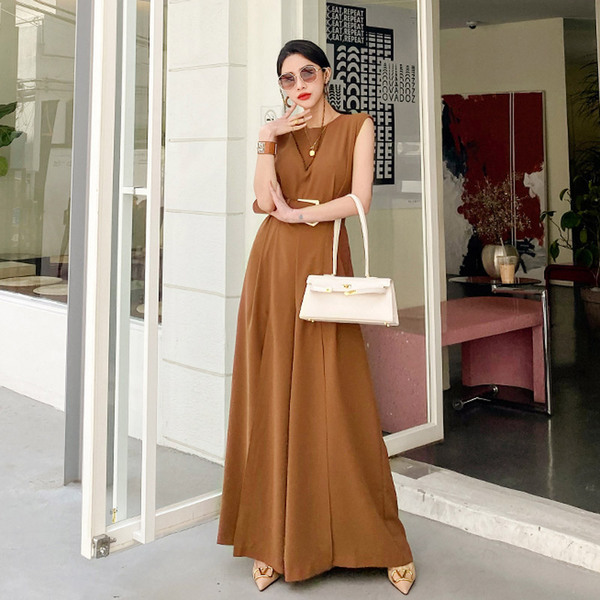 Summer Female Elegant Slim Jumpsuit Trousers Women Casual Sexy split casual Long Pants Overalls With belt 210519