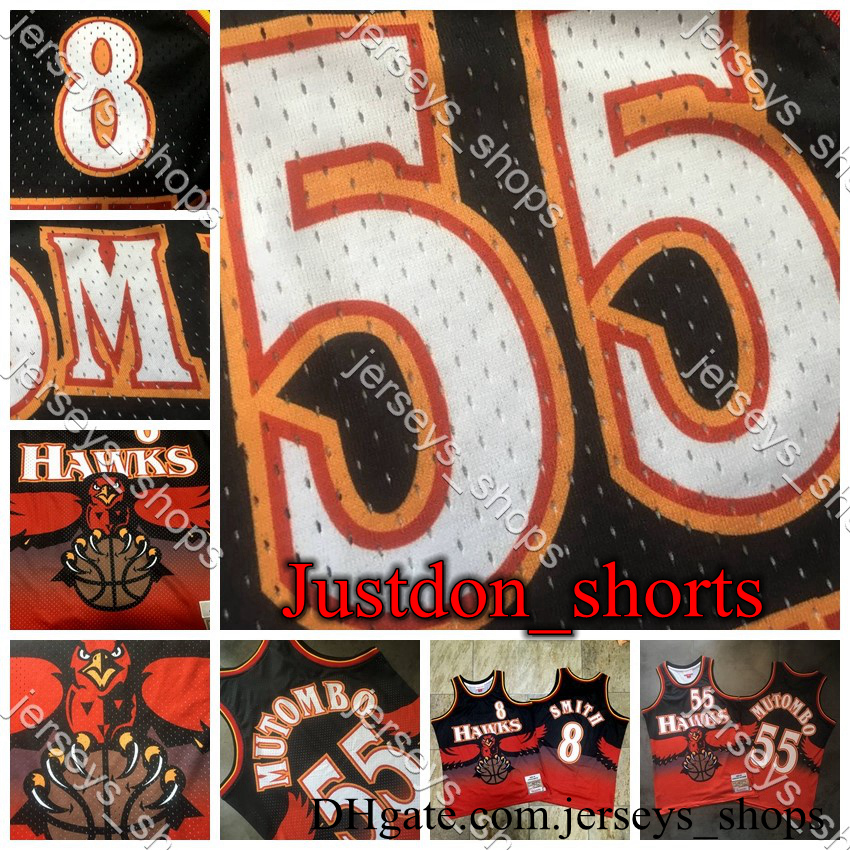 Mens Retro Atlanta Hawks Mutombo Smith Dense Embroidery 1996/97 Mitchell & Ness Hardwoods Classics Basketball Jerseys Shirts, Black;red
Mens Retro Atlanta Hawks Mutombo Smith Dense Embroidery 1996/97 Mitchell & Ness Hardwoods Classics Basketball Jerseys Shirts, Black;red