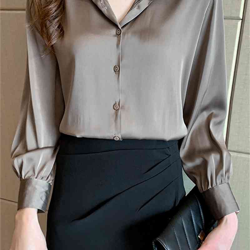 Korean Chiffon Women Shirts Summer Turn-down Collar Lady Blouses Woman Tops Plus Size Blusas Mujer De Moda 210531