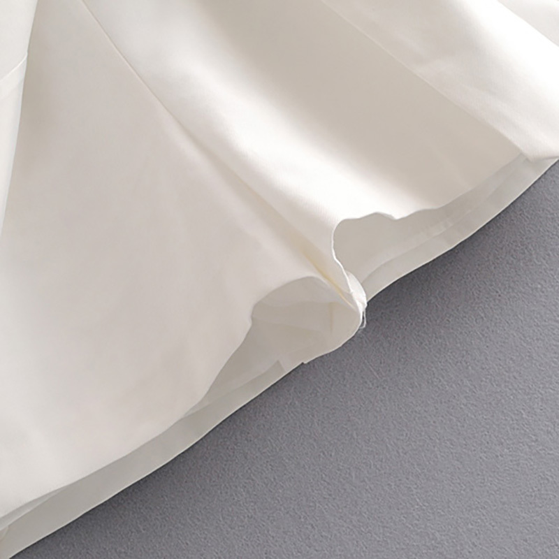 BlazerStyle Playsuit Women Office Wear Long Sleeve White Bodysuit Notched Collar Solid Elegant Short Jumpsuit With Belt 210515