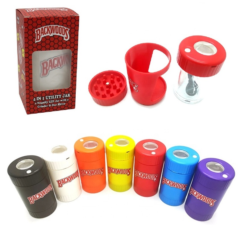 Backwoods Glow Jar Empty LED Bottle 4in1 Storage Stash Unity Can with Magnifier Grinder Metal Pipe All In One Smoking Accessories Rechargeable
Backwoods Glow Jar Empty LED Bottle 4in1 Storage Stash Unity Can with Magnifier Grinder Metal Pipe All In One Smoking Accessories Rechargeable