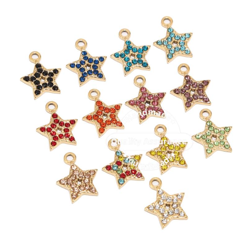 Charms 5pcs Stainless Steel Gold Star 13mm Rhinestone Tiny Dangle Pendants Findings For Earring Necklace Making Decoration, Bronze;silver
Charms 5pcs Stainless Steel Gold Star 13mm Rhinestone Tiny Dangle Pendants Findings For Earring Necklace Making Decoration, Bronze;silver