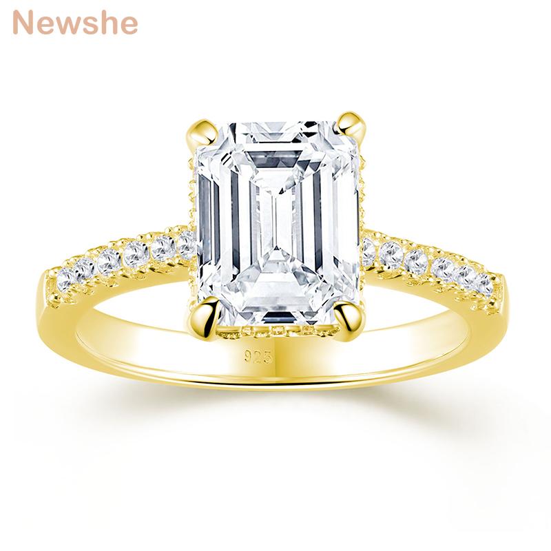 Cluster Rings She Yellow Gold Solid 925 Sterling Silver Engagement For Women Emerald Cut High Grade Cubic Zircon Fine Jewelry, Golden;silver
Cluster Rings She Yellow Gold Solid 925 Sterling Silver Engagement For Women Emerald Cut High Grade Cubic Zircon Fine Jewelry, Golden;silver