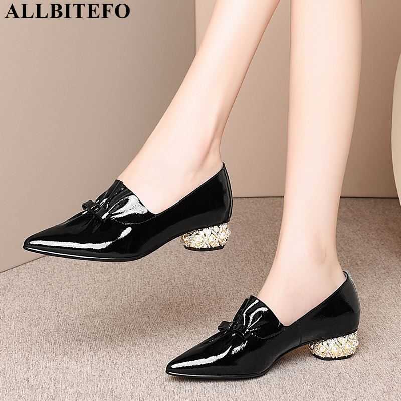ALLBITEFO high quality genuine leather bowtie women high heel shoes heel wedding women shoes office ladies shoes 210611, As picture
ALLBITEFO high quality genuine leather bowtie women high heel shoes heel wedding women shoes office ladies shoes 210611, As picture