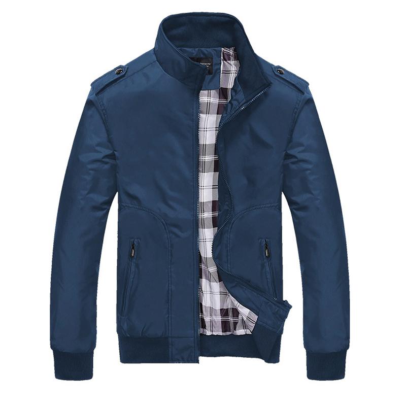 Men's Jackets 2021 Mens Spring Autumn Casual Coats Solid Color Sportswear Stand Collar Slim Male Bomber 5XL