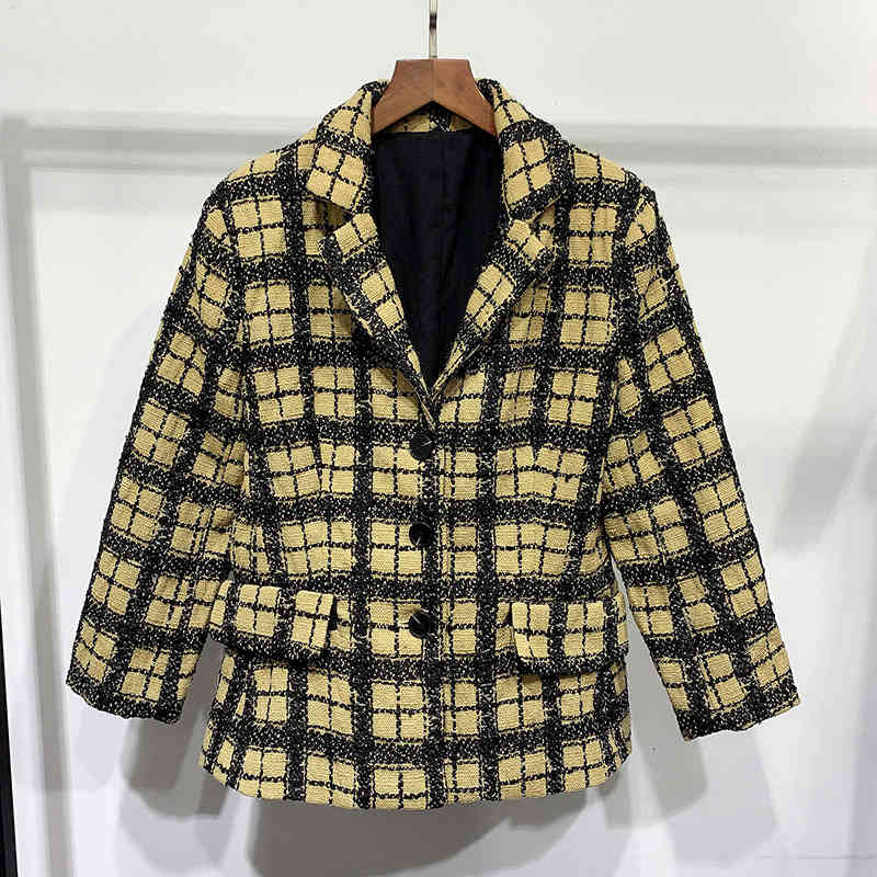 Women's Jackets Chic of the women high quality brand 100% silk lining blazers plaid jacket 2021 spring woman's tweed b849, The pictures
Women's Jackets Chic of the women high quality brand 100% silk lining blazers plaid jacket 2021 spring woman's tweed b849, The pictures