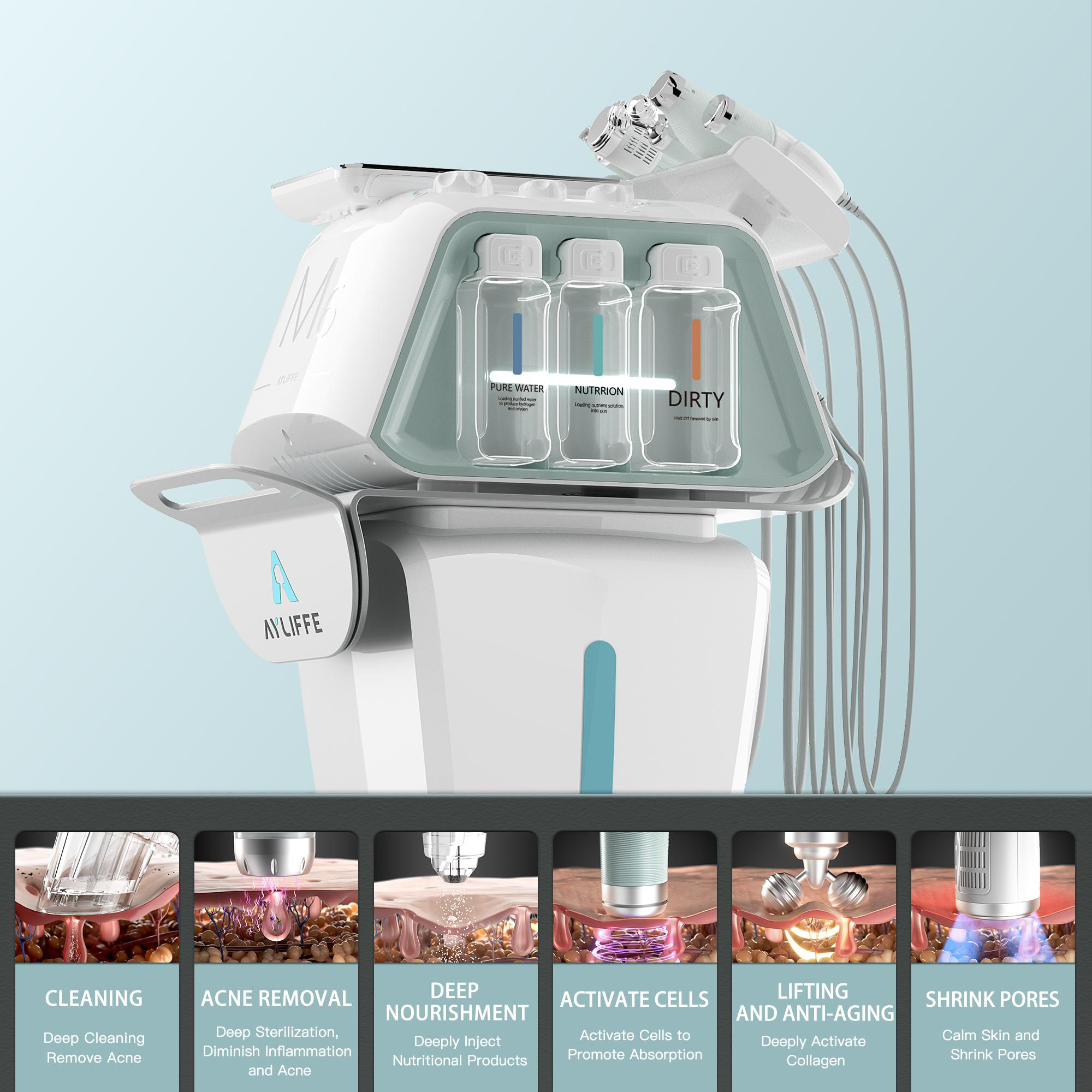 2021 6IN1 Hydra facial Microdermabrasion Water Mesotherapy Injection radio frequency face machine
2021 6IN1 Hydra facial Microdermabrasion Water Mesotherapy Injection radio frequency face machine