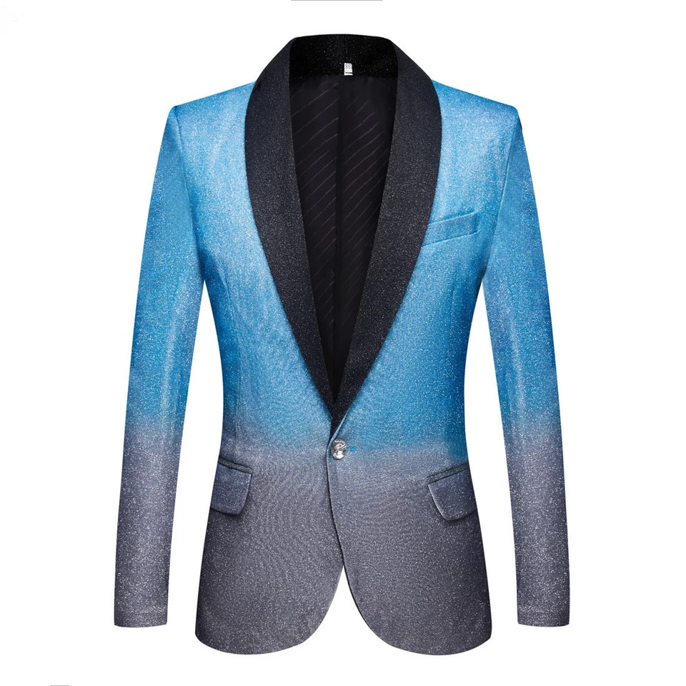 Plus Size Men's Gradient Color Casual Blazer Night Club Male Singer Stage Performance Suit Jackets Host Gold Powder One Button Wedding Costume, Beige
Plus Size Men's Gradient Color Casual Blazer Night Club Male Singer Stage Performance Suit Jackets Host Gold Powder One Button Wedding Costume, Beige