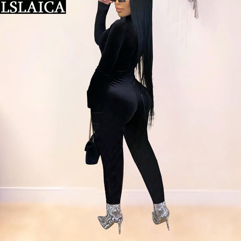 Jumpsuit Women Casual Sexy Mesh Stitching Perspective Slim Night Club Fashion Bodysuit Long Sleeve Bodys Para Mujer 210520