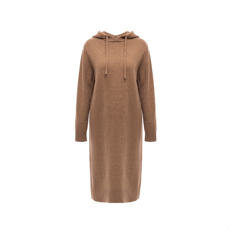Winter Hooded Long Sleeve Ladies Loose Straight Mid-length Pullover Dresses Women Over The Knee Korean Style Wool Knitted Dress 210604, Apricot
Winter Hooded Long Sleeve Ladies Loose Straight Mid-length Pullover Dresses Women Over The Knee Korean Style Wool Knitted Dress 210604, Apricot