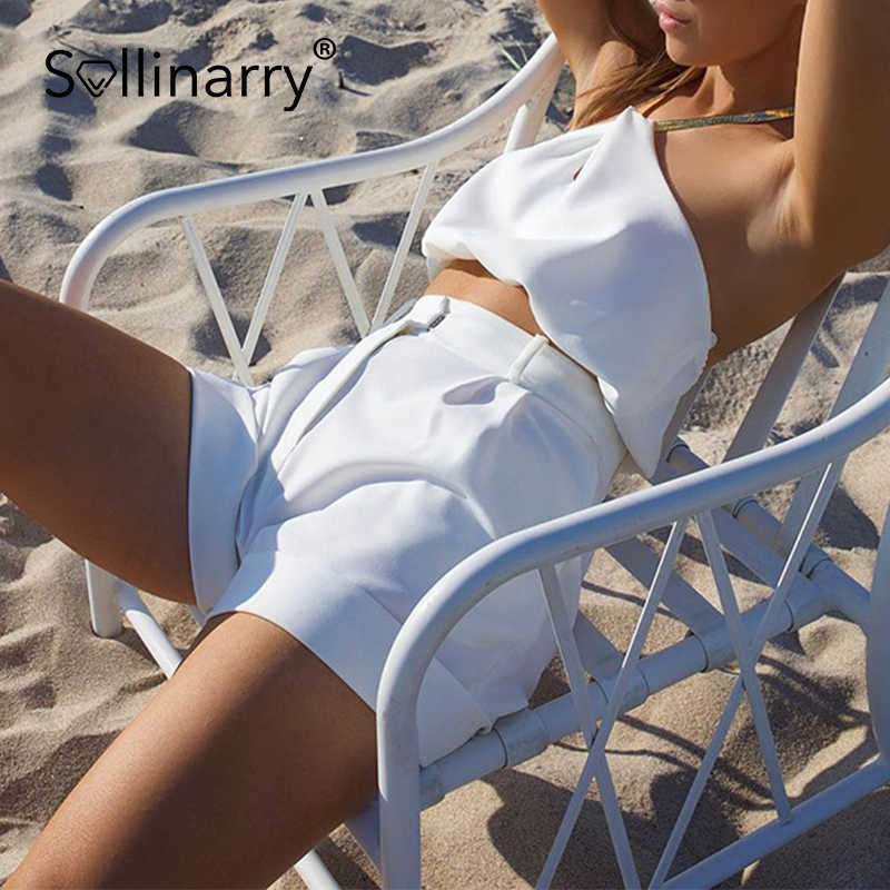 Sollinarry Fashion Summer Female Sleeveless Camis Sexy Solid Halter Women Nightclub Style Tanks Classic Casual outfits Chain Tee 210709