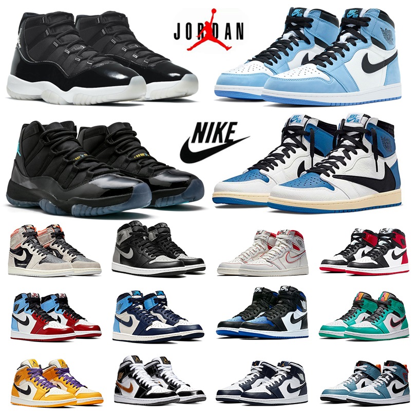 Air Jordan 1 retro 11s Jubilee Gamma mens basketball shoes University blue Hyper Royal 1s Twist 11 dark mocha bred concord Cap Gown men women trainers sports sneakers, Pay for box
