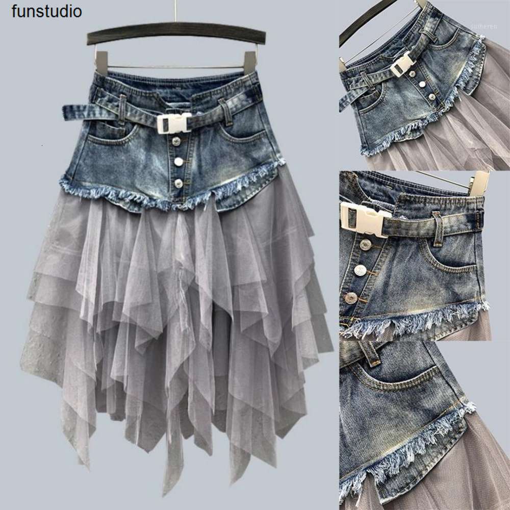 NEW Women Denim Mesh Patchwork Lace Skirt High Waist A Line Asymmetric Frill Tulle Gothic Chic Skirts1, Black
NEW Women Denim Mesh Patchwork Lace Skirt High Waist A Line Asymmetric Frill Tulle Gothic Chic Skirts1, Black