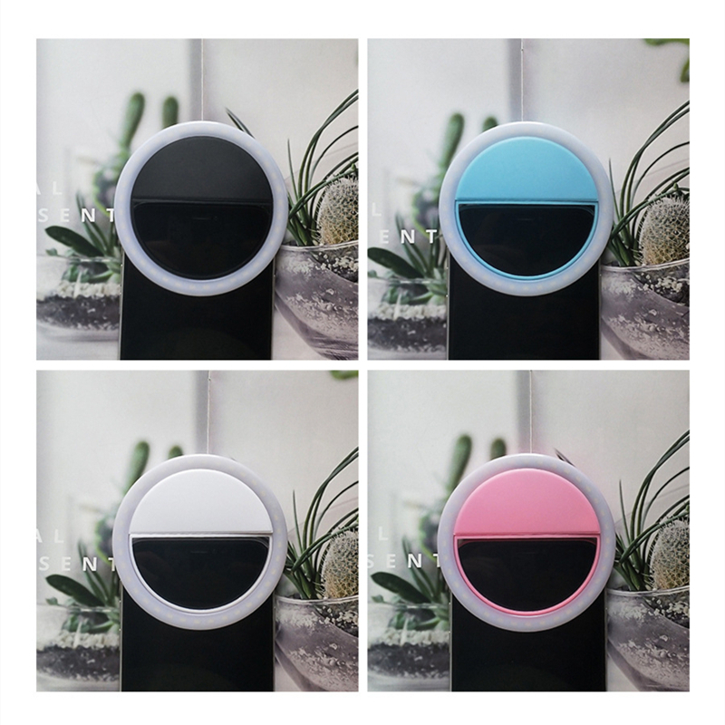 RK12 Selfie Fill Light LED Beauty Ring Portable Rechargeable Cell Phone Lamp for Iphone Clip Video Film Shooting Makeup Stream 4 Colors от DHgate WW