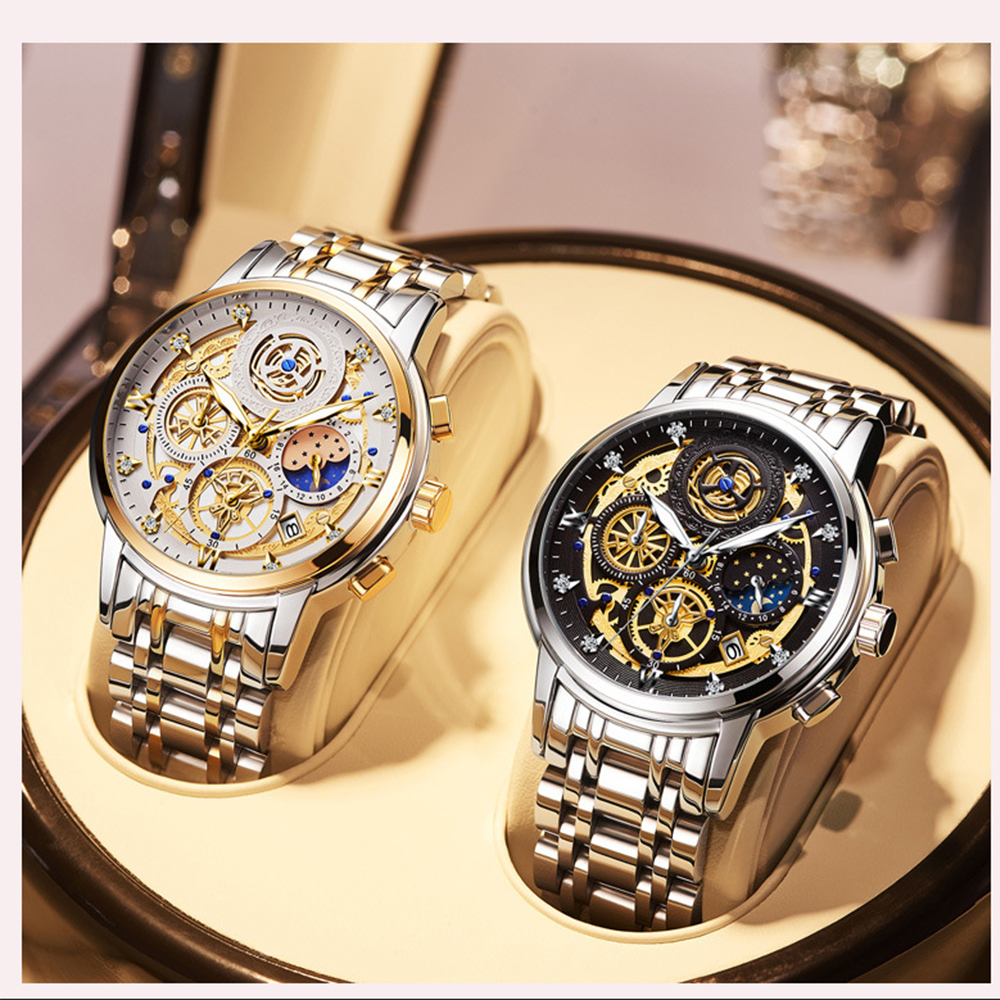 Good quality WaterProof quartz watch for Mens Business watch with Luminous hand steel wristband for Dropshippingg, Gold white
Good quality WaterProof quartz watch for Mens Business watch with Luminous hand steel wristband for Dropshippingg, Gold white