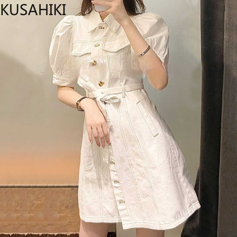 KUSAHIKI Fashion Single Breasted Demin Dress Elegant Bow Bandage Slim Waist Women Jeans Dresses Summer Vestidos 6H011 210602, White
KUSAHIKI Fashion Single Breasted Demin Dress Elegant Bow Bandage Slim Waist Women Jeans Dresses Summer Vestidos 6H011 210602, White