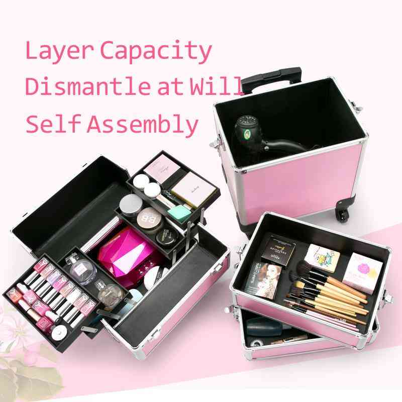 Make Up Case Hairdressing Vanity Beauty Cosmetic Box Trolley Large C0116, Pink
Make Up Case Hairdressing Vanity Beauty Cosmetic Box Trolley Large C0116, Pink