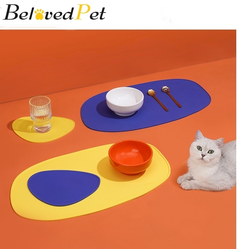 Silicone Pet Food Mat Leakproof Dog Feeding Pad Cat Drinking Water Table Mat Placemat Waterproof Easy Clean With NonSlip Backing