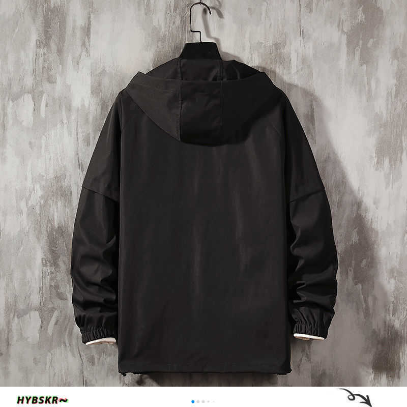 Hybskr Japanese Men Hoodes Jackets Streetwear Man Loose Casual Outwear Coats Hip Hop Men's Windbreaker Jacket Plus Size Man Tops 210818