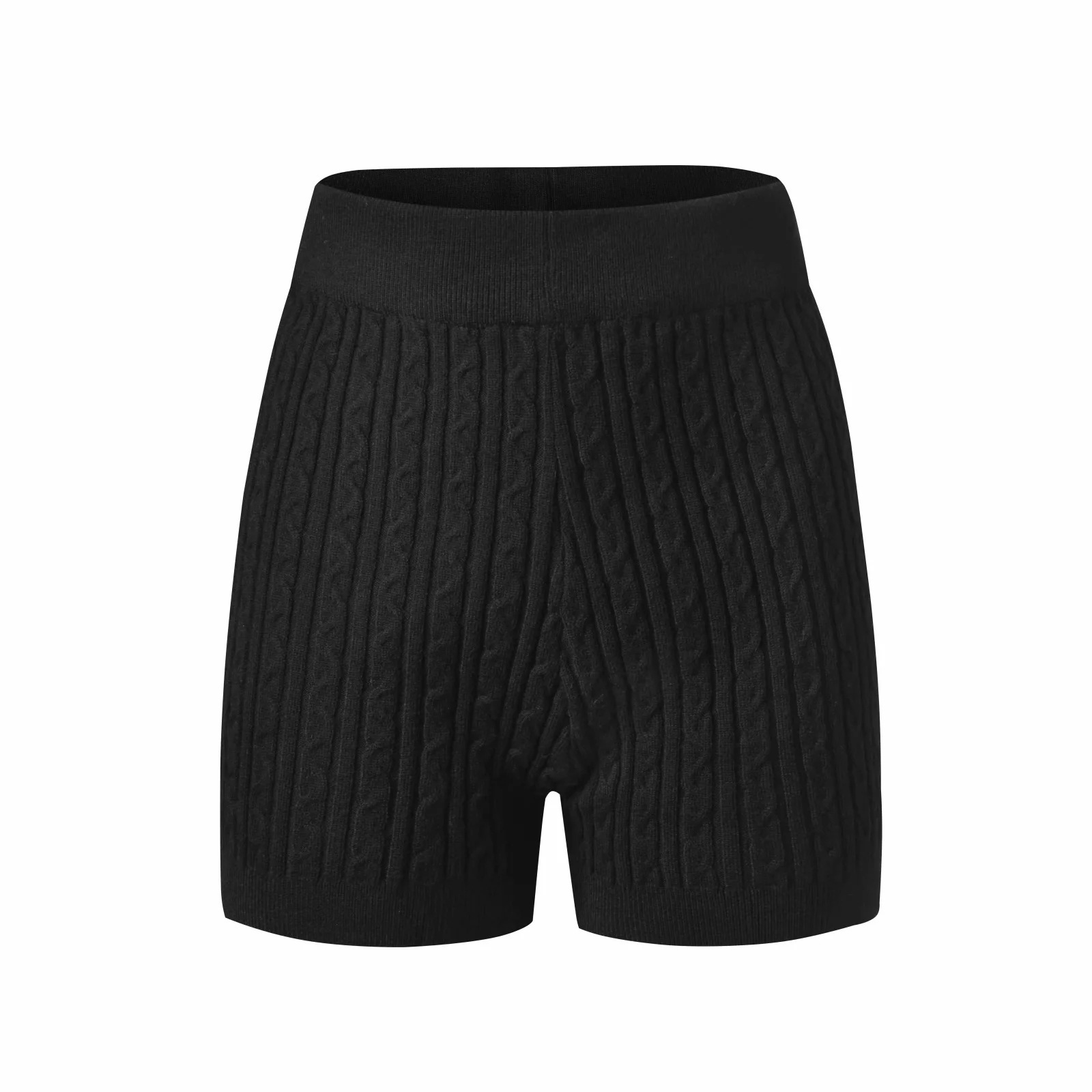 Nomikuma Knitted Twisted Women Shorts Causal Solid Stretch High Waist Bottoms Autumn Winter Fashion Sweater Short 6C891 210427