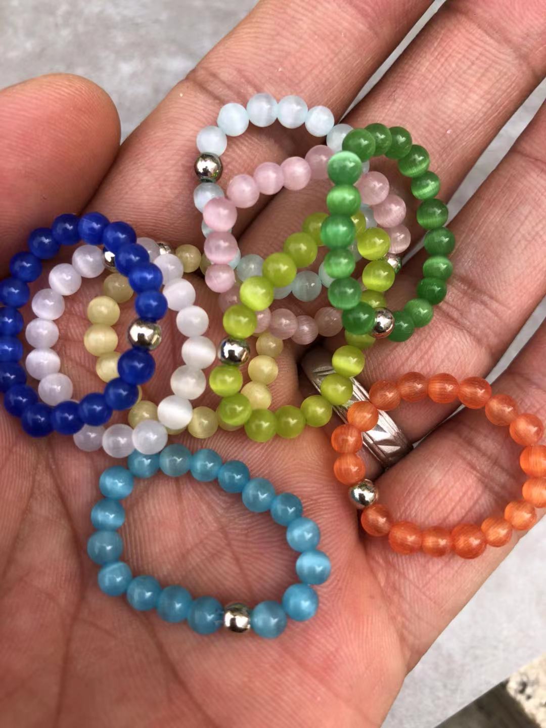 10pcs Cat Eye Stone Ring Natural Gemstone Beads Stretched Rings Adjustable Elastic for Women Jewelry
10pcs Cat Eye Stone Ring Natural Gemstone Beads Stretched Rings Adjustable Elastic for Women Jewelry