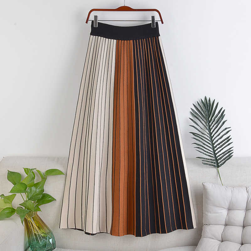 Women's Knit Skirt Striped Color Blocked Autumn High Waist elastic A-line Big Swing Skirts Japan Harajuku Female Falda 210601, Gray
Women's Knit Skirt Striped Color Blocked Autumn High Waist elastic A-line Big Swing Skirts Japan Harajuku Female Falda 210601, Gray