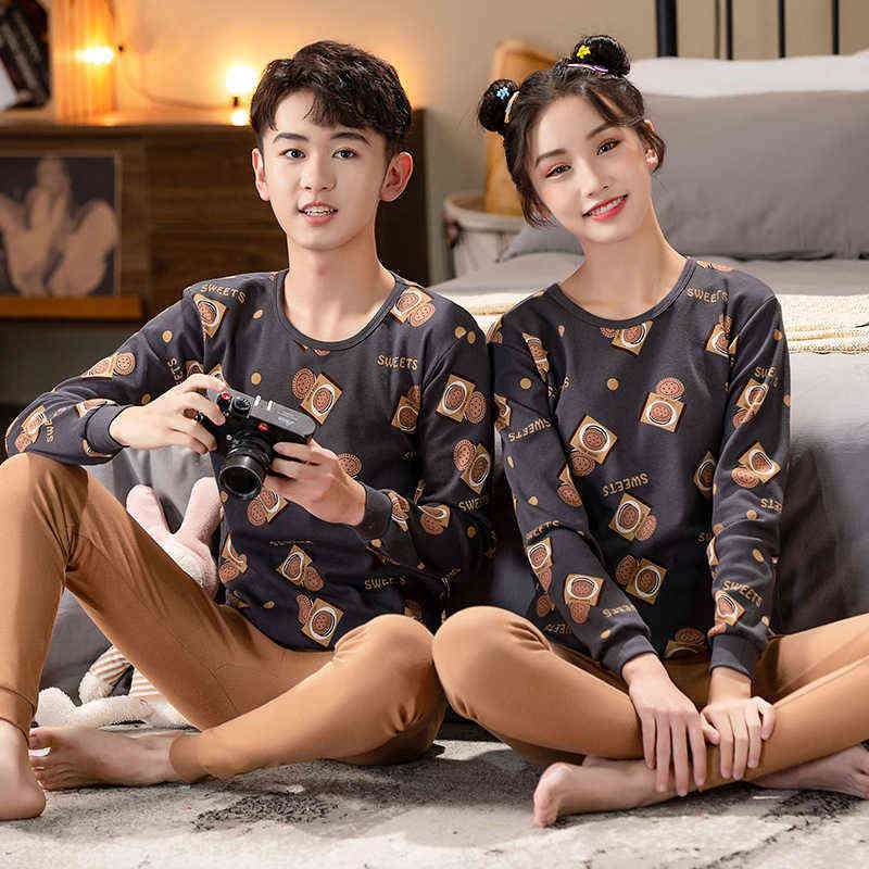 Teenage Girls Pajamas Autumn Long Sleeve Children's Clothing Boys Sleepwear Cotton Pyjamas Sets For Kids 9 10 12 14 16 Years 211105
