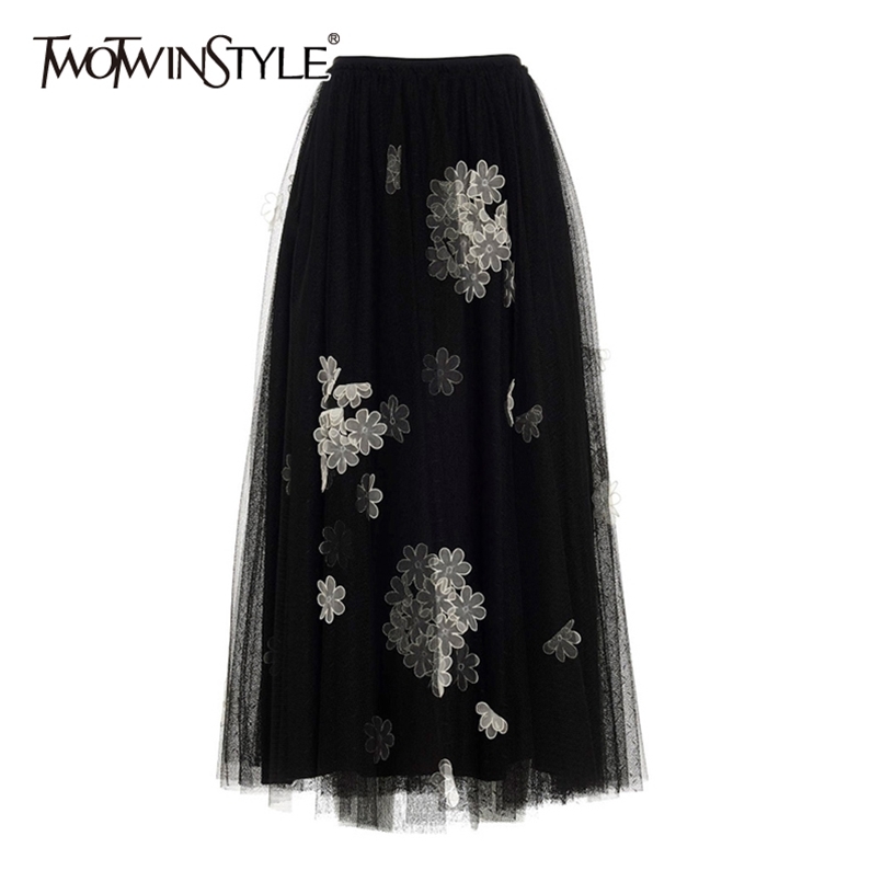 Black Patchwork Appliques Floral Skirt For Women High Waist Mesh Casual Midi Skirts Female Fashion Clothing 210521
Black Patchwork Appliques Floral Skirt For Women High Waist Mesh Casual Midi Skirts Female Fashion Clothing 210521
