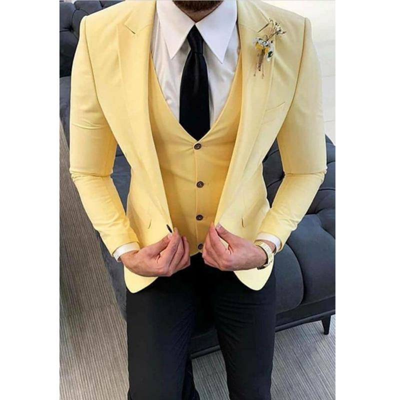 Men's Suits & Blazers Custom Made Yellow Peaked Lapel Men For Wedding Slim Fit Prom Tuxedo Blazer Groom 3 Pcs Ropa Hombre (Jacket+Pant+Vest), Beige
Men's Suits & Blazers Custom Made Yellow Peaked Lapel Men For Wedding Slim Fit Prom Tuxedo Blazer Groom 3 Pcs Ropa Hombre (Jacket+Pant+Vest), Beige